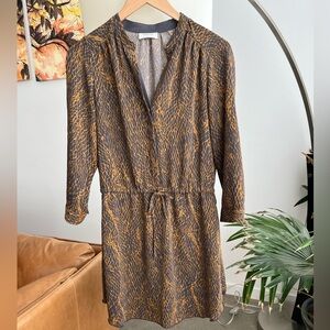 Aritzia Babaton Bennett Brown Print Dress